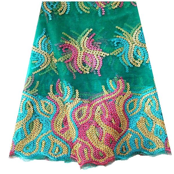 Wholesale guipure lace fabric with sequins / Multi color new arrival african lace fabrics