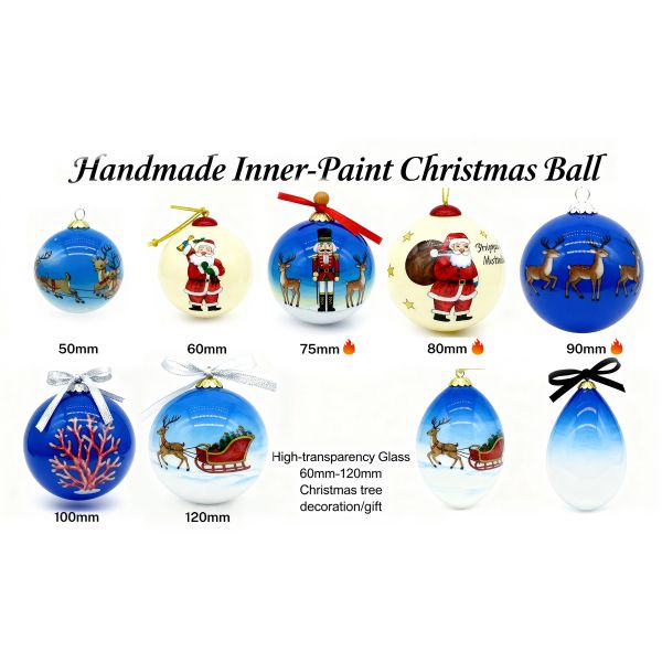 Wholesale Cardinal Bird Hand-Painted Glass Christmas Ball Ornament 3.9
