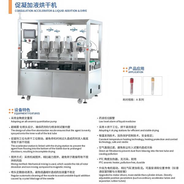 凝血加速器と液体添加と乾燥