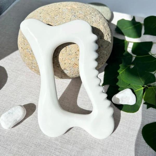 Ceramic Gua Sha Massage Tool for Lymphatic Drainage Jawline Sculptor Body Massager Skin Care Tools Guasha Function Ceramic