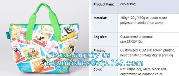 Insulation Large meal package Clear lunch Cooler Bag cold storage take-away bag ice pack 600D material cooler bag BAGEAS