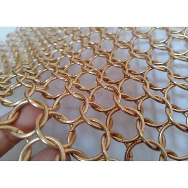 Bronze Color 15mm Metal Ring Mesh Curtain Stainless Steel For Decoration