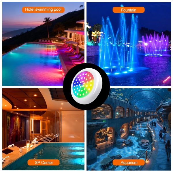 RGB Swimming Pool Light Ultra Thin Resin Filled SMD5050 DC12V Waterproof Remote Control Anti Salty Water