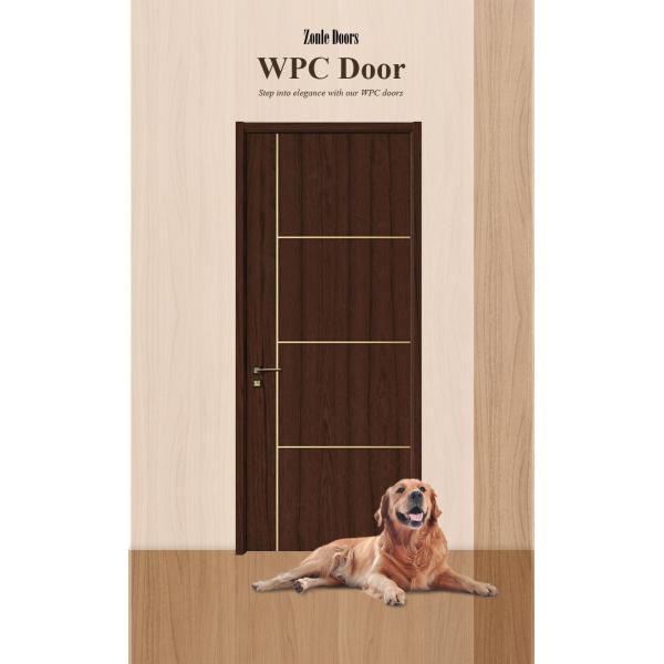 Prehung WPC Shaker Door Exterior Flush Front Entrance Bedroom Other Interior Single Slab Wood Doors Design With Smart Lock