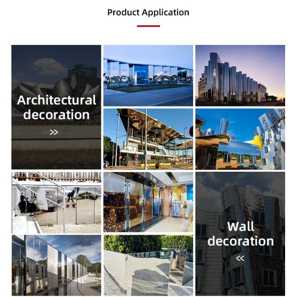 Декоративные строительные материалы AISI 304 Двухцветный зеленый зеркальный листок из нержавеющей стали