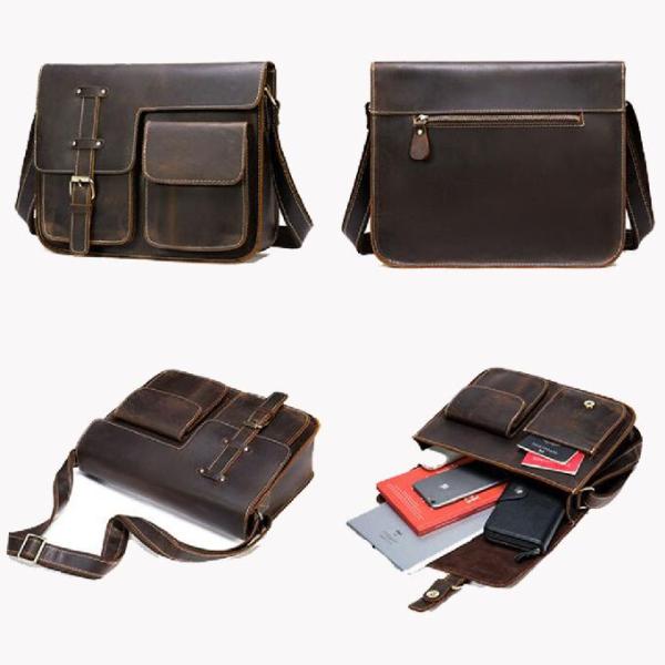 Сумки посыльного ноутбука Cowhide первого слоя людей ретро