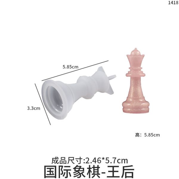 DIY crystal dropper resin gypsum mirror international chess silicone mold three-dimensional chess board grinding tool