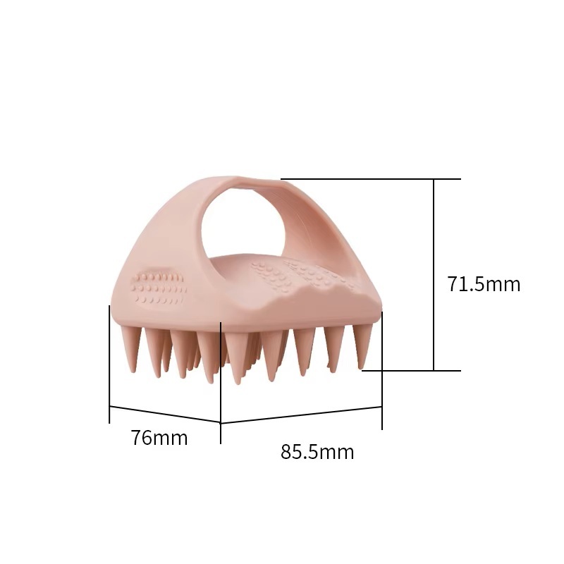 Anti Slip Compact Silicone Scalp Massage Shampoo Brush For Healthy Hair