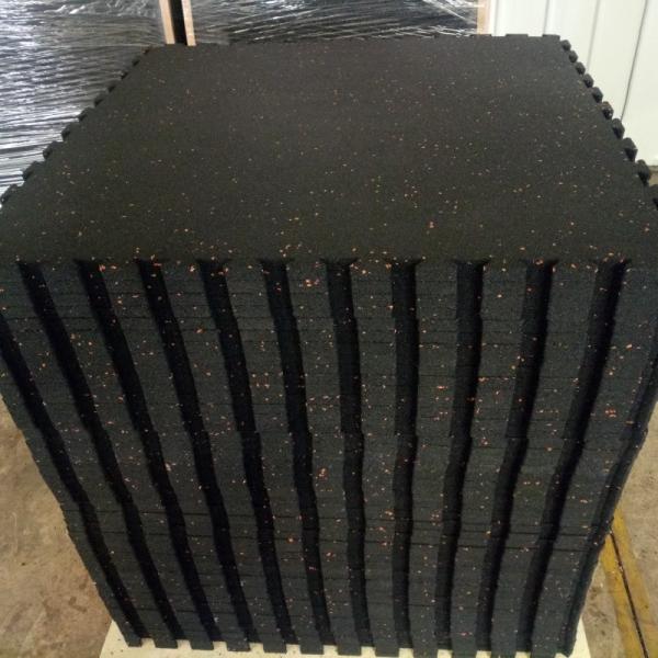 Portable Interlocking Rubber Floor Tiles 1000X1000X15mm Interlocking Exercise Floor Tiles Black