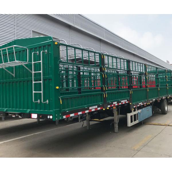 30-100 Tons 4 Axles Heavy Duty Semi Trailers Cargo Livestock Sugar Cane Stake Fence 13m