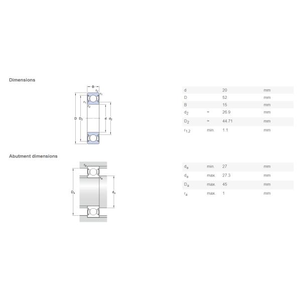 6304 2RSH / C3 Low Noise Bearings , High Speed Thrust Bearing 20x52x15MM