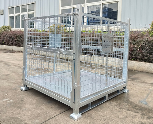 1000 кг грузоподъемности складной стальной подставки Палетная клетка для промышленного хранения