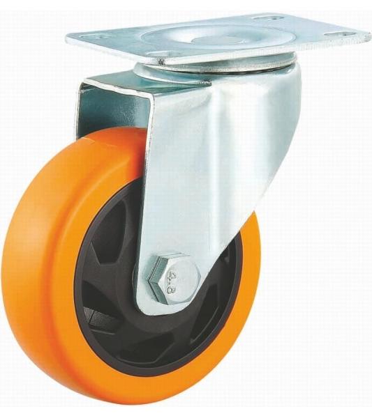 5 Inch Swivel Caster Wheels Pu Wheels  Zinc Plated