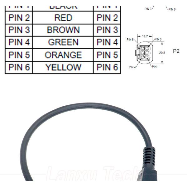 Overmolded Male to Male 6 Pin 2451350620 Molex Mini-Fit 4.2mm Pitch Connector Assembly Cable