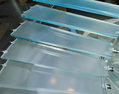 Non-Slip Decorative Acid Etch Laminated Glass Floor Staircase with Privacy Protection