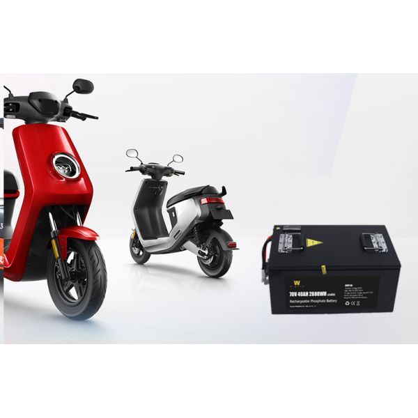 Black Lifepo4 72V40Ah Lithium Ion Motorcycle Battery With Bms