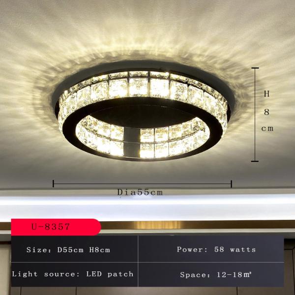 Modern Living Room Lamp Dining Room Led Ceiling Lamp Black Round Crystal Lamp(WH-CA-59)