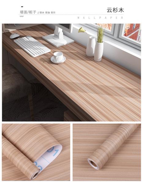60cm * 5m Roll Size Self Adhesive Wood Grain Wallpaper Embossed Surface for Kitchen Cabinets