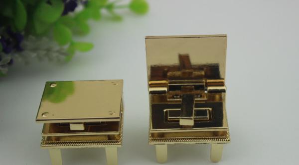 Guangdong Supplier Custom Gold & Gunmetal Color Metal Bag Accessories Twist Lock