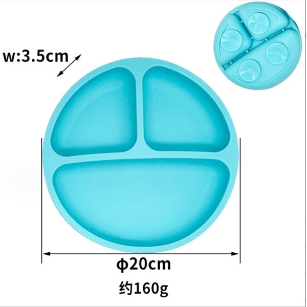 Silicone Kids Tableware Plate With Suction Cup Dinnerware Type Plate Production