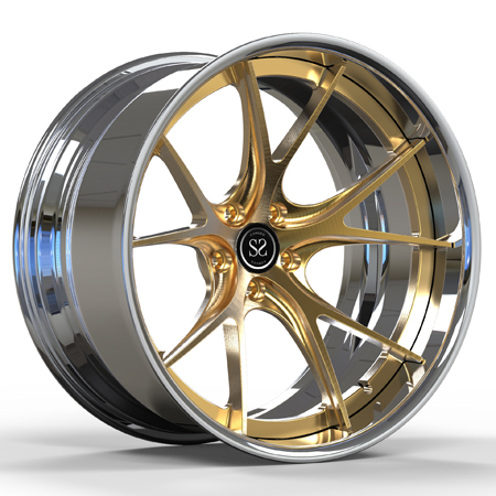 20x11 5x112 Barrel Polished Center Brushed Golden Rims For S5 Deep Concave Monoblock Car Wheel
