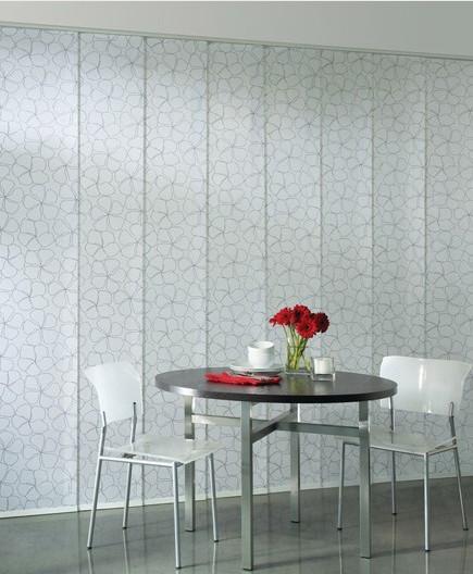 Sunscreen Windows Shades Blinds with brown Fabric Panel Sliding for balcony
