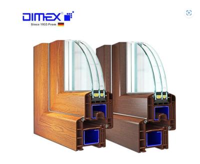 Perfis passivos da janela dos edelvais E90 UPVC de Dimex para a construção