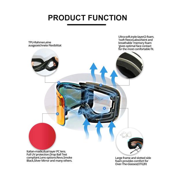 Effortlessly Glide Down the Slopes with Magnetic Ski Goggles and Foam 1/2/3 Layers