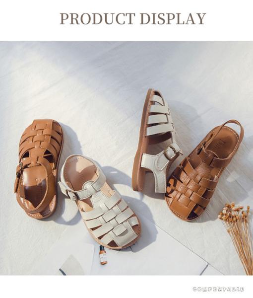 Rubber Sole Buckle Strap Toddler Girl Gladiator Sandals