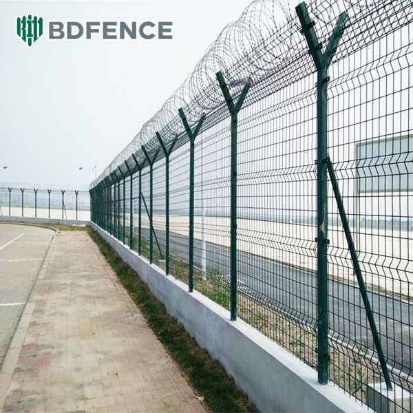 Affordable Perimeter Security Electric Energizer Metal Palisade Anti Climb Airport Fence Barbed Wire