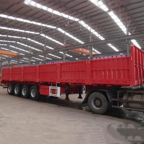 CIMC 4 Axle High Flatbed 60T Side Wall Semi Trailer