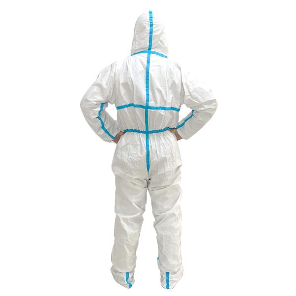 Unisex Type 4 Disposable Coveralls Long Sleeve Full Body Protection Hospital Hazmat Suit