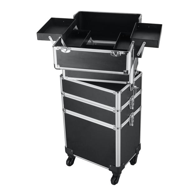 Large Capacity Makeup Trolley Case Fashion Style With Ergonomic Handles