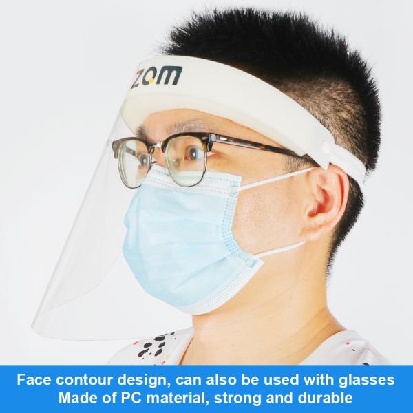 High Definition Anti Fog Full Face Plastic Transparent Face Shield / Protective Face Shield Custom Logo
