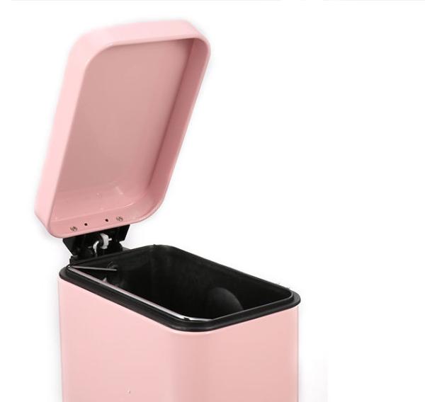 White Indoor Trash Can 5L Foot Operated Garbage Bins  Ash Container