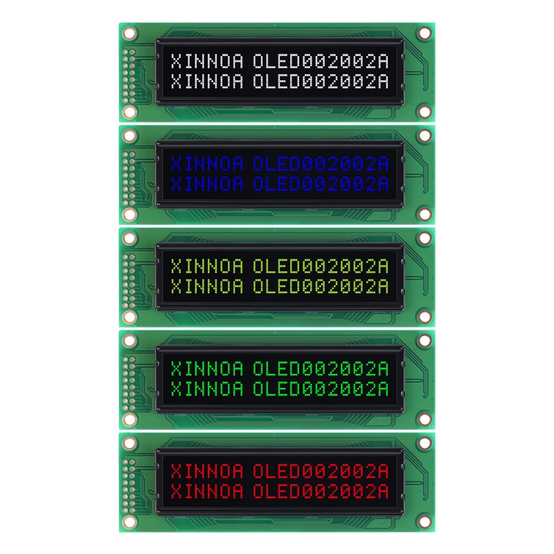 OLED002002A Character LCD Module, Black Film, Parallel Interface, 85x18.6mm View Size,  WS0010-TX Controller