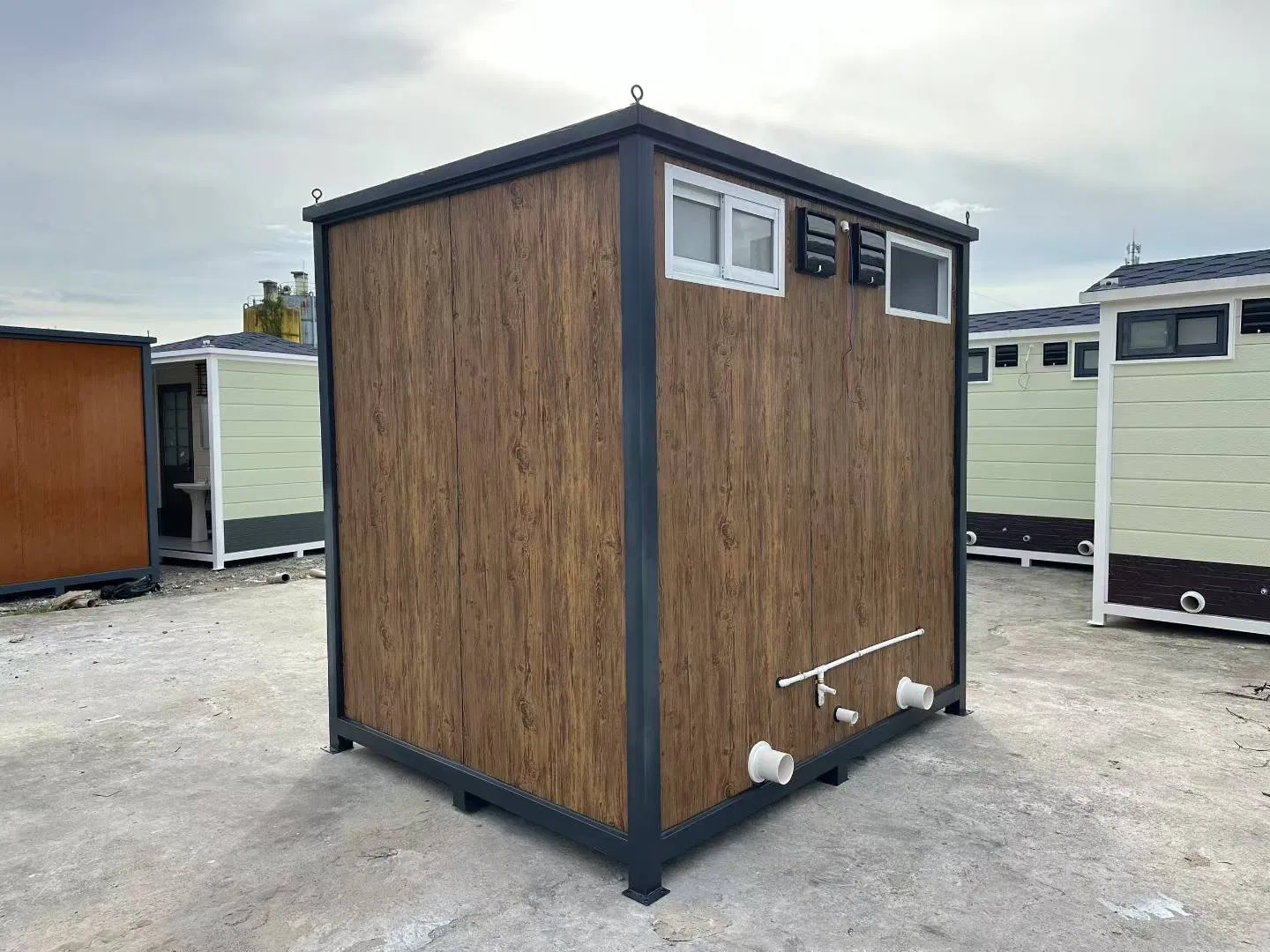 Compact portable toilet cabin designed to deliver and comfortable restroom access for construction projects outdoor exhibitions and public events