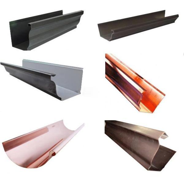 Aluminum / Color Steel Gutter Roll Forming Machine For Rain Spout / Water Pipe