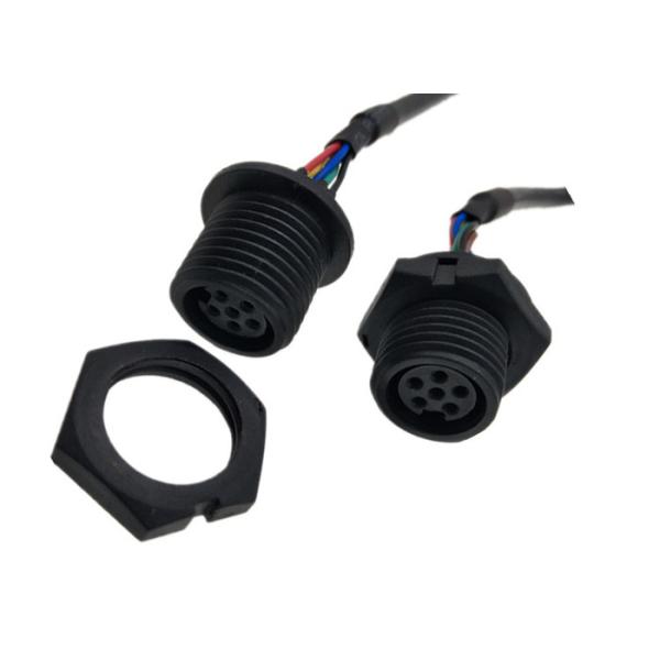 Custom Panel Mount M16 Waterproof Female Connector With 2.0 MM JST PAP-06V-S Cable