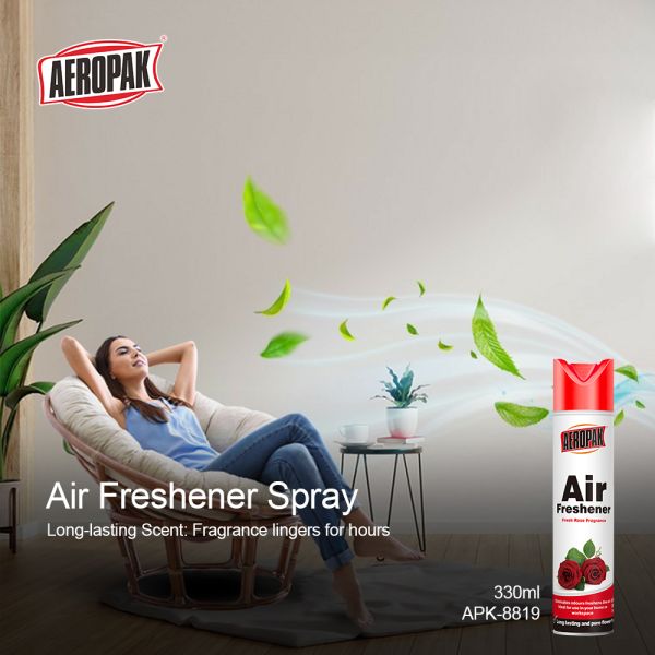 Aeropak 330ml Eco-Friendly Aerosol Rose Scent Air Freshener Spray for Home & Car Indoor Use Long Lasting