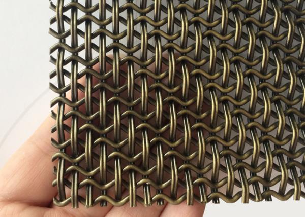 Lock Crimped Decorative Woven Wire Mesh Eco Facade Architectural Screen Walls