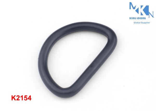 Black Metal D Rings Iron Material , 26mm Inner Size Metal Rings For Purses