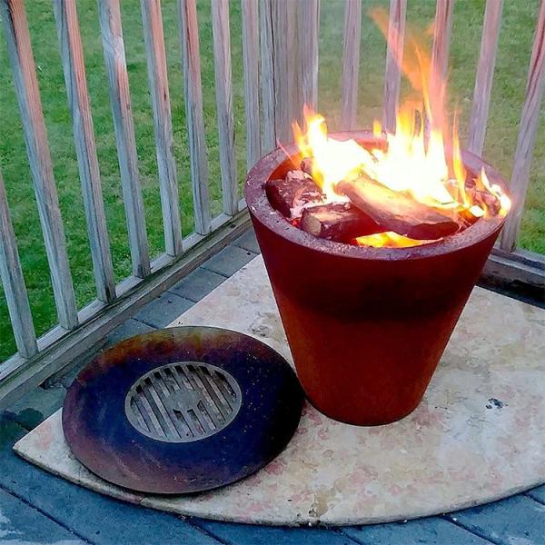 Cooking Outdoor Corten Metal Barbecue Grill Heavy Duty
