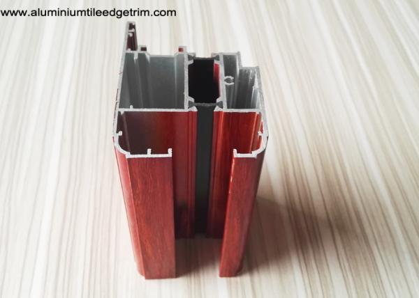 Thermal Break Wood Grain Aluminium Casement Window Profile For Apartment Project