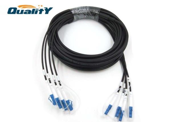 4 Core G657A1 Black OD5.0mm Armored Optical Cable LC/UPC-LC/UPC