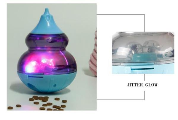 Jitter glow Interactive Tumbler Dog Treat Ball, Dog Leaky Food Dispensing Toy Puzzle Ball,The interactive cat feeder