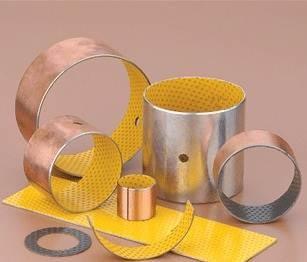 SF-2 boundary lubricating bushing,carbon steel plate,copper powder,pom,etc.yellow,low speed,heavy loading.