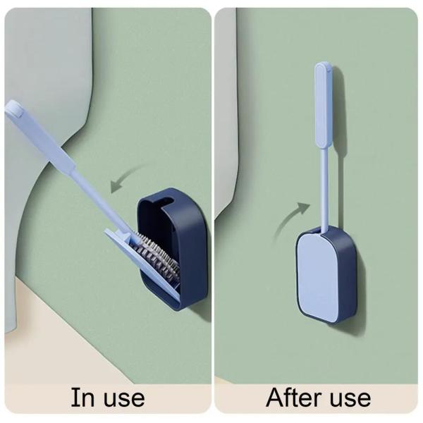 39.6cm Toilet Bowl Brush Silicone Wall Mounted Anti-Roll Anti-Drip Suitable for Travel Trailers and Campers RVers for RVers