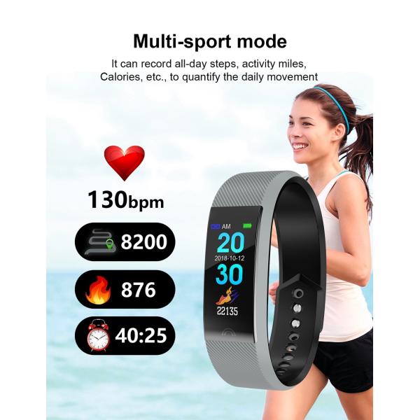 Color Screen Waterproof Smart Band with Heart Rate Monitor Wristband Bracelet Blood Pressure