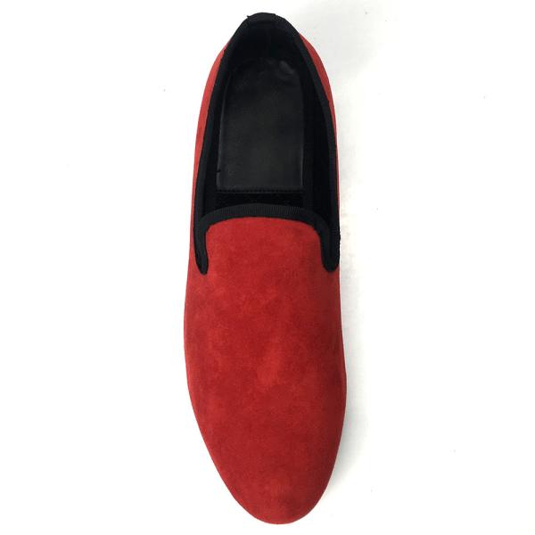 Royal Style Men'S Velvet Slippers Embroidered Mens Velvet Burgundy Loafers